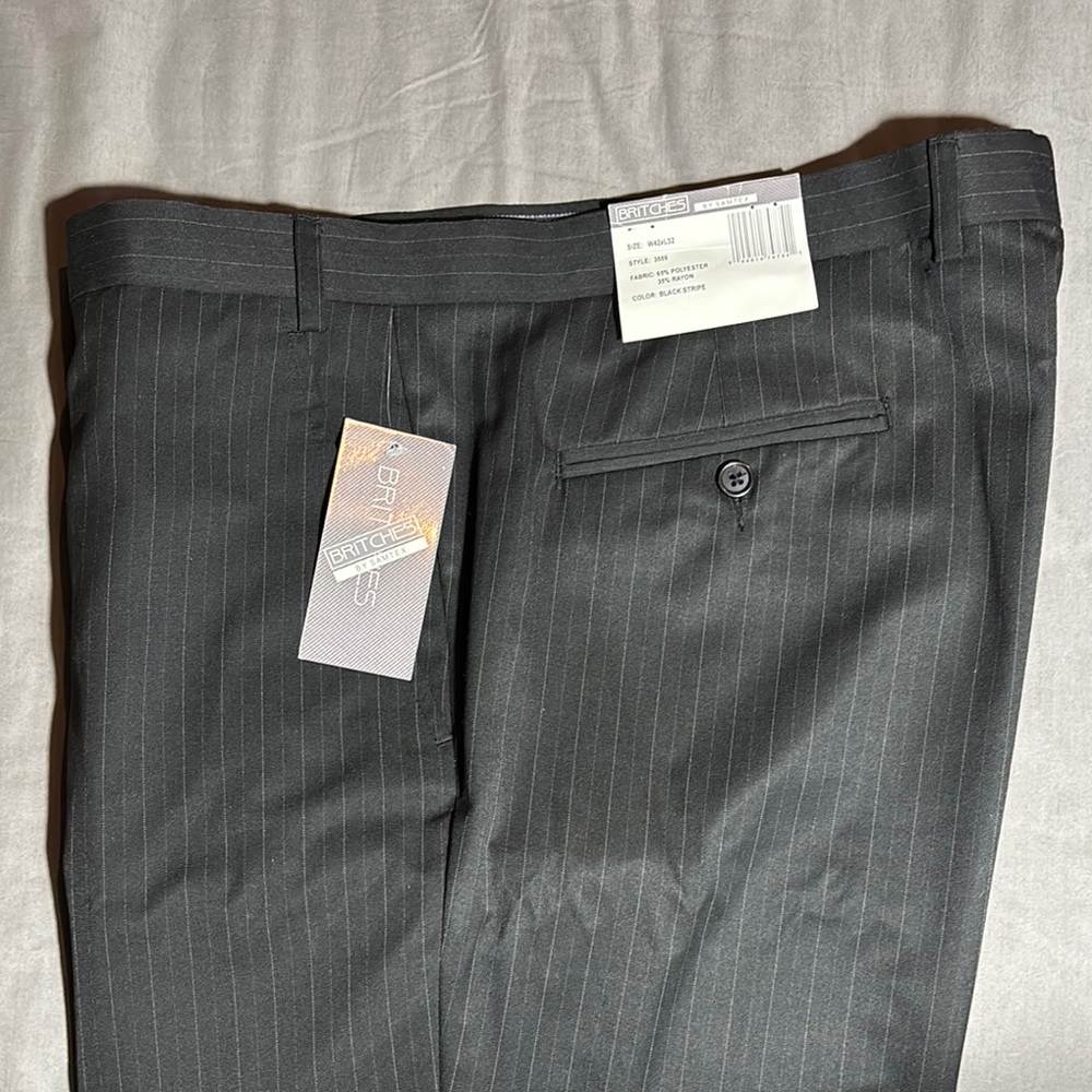 Britches by Samtex Men's Pinstriped Dress Pants